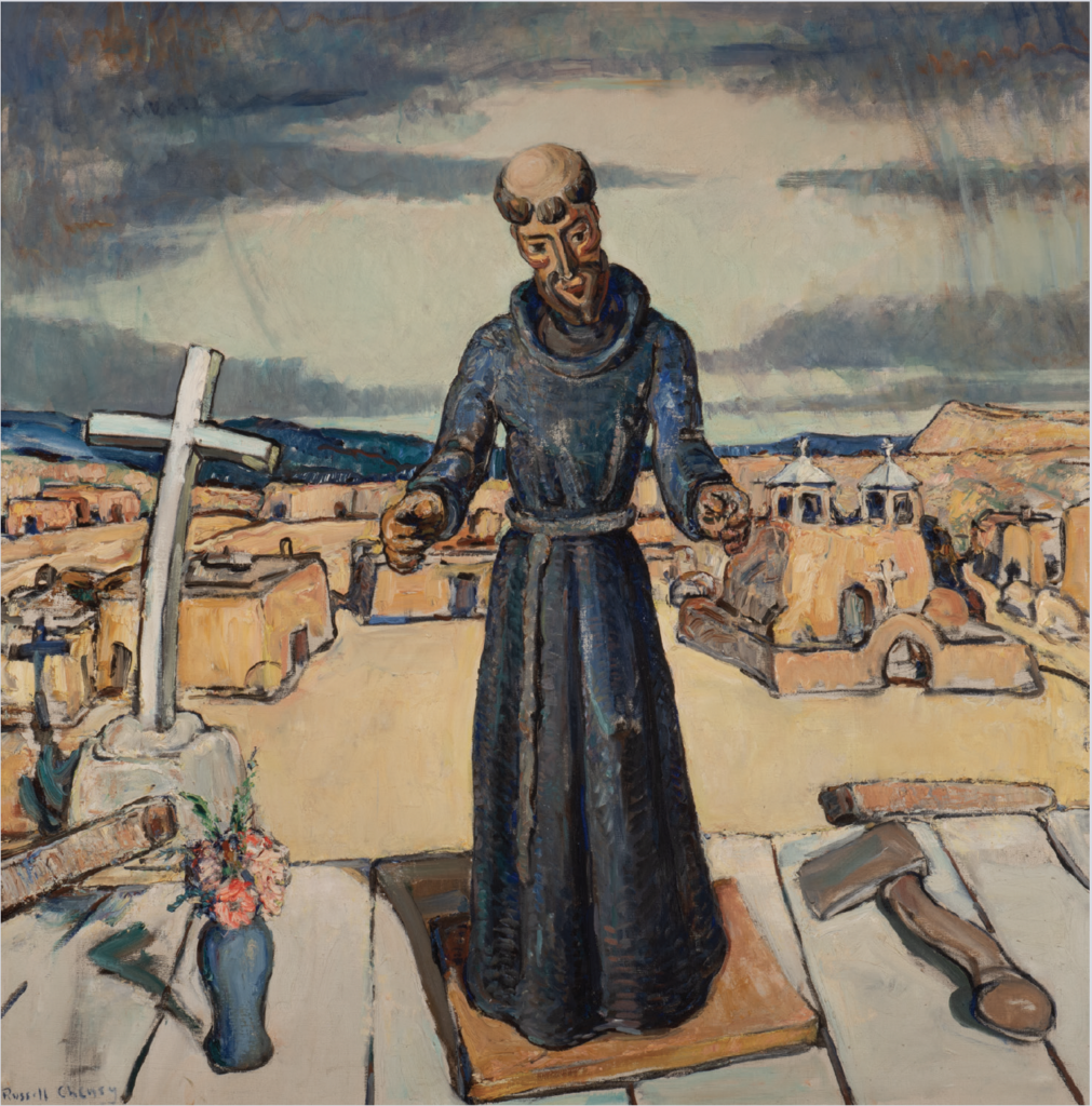 Russell Cheney (1881-1945), New Mexico/Penitente, 1929. Oil on canvas, 39 1/2 x 39 1/2 in. Collection of the New Mexico Museum of Art. Gift of Russell Cheney, 1942 (1181.23P).